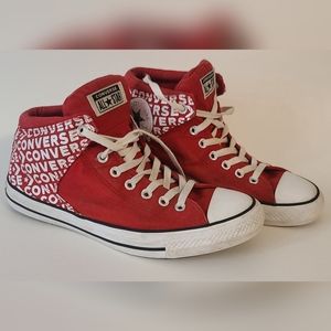 Red Converse Chuck Taylor's high top men's 10